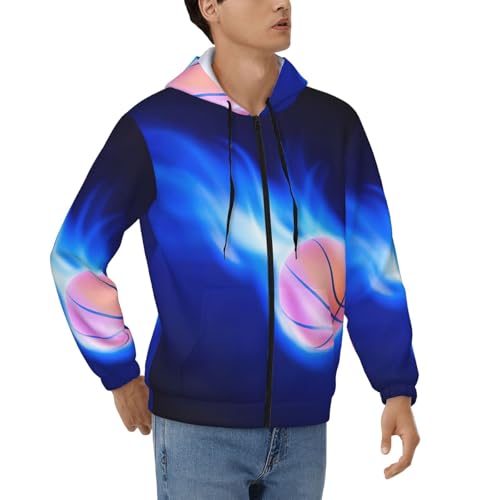 Basketball ball print hoodie chaud avec manches longues pour homme