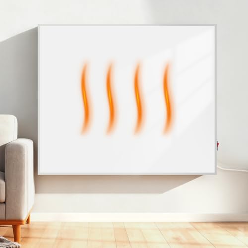 Infrarot Wandheizung, 290W Infrarotheizung Wandmontage mit Überhitzungsschutz, Leiser Elektroheizung für 4-6 ㎡, Energiesparend Infrared Heater fur Schlafzimmer Badezimmer Büro Wohnheim