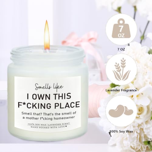 Funny Housewarming Gifts New Home Lavender Scented Candle Wine Bag Set - Image 4