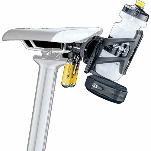 Topeak TRI-Backup Elite 90 Flaschenhalter aus Aluminium in der Farbe Schwarz, Maße: 8,6cm x 7,6cm x 7,4cm, 15800084