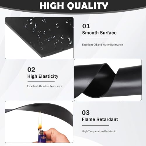 Gummistreifen Neopren- 50mm(B) x 3mm (D) x 3m(L) -Gummimatte Vollgummi Gummiprofil Gummiplatte für Bodenbeläge Schutz, Vibrationsschutz, Gummiplatte für Isolation, Abdeckung, DIY-Dichtungen