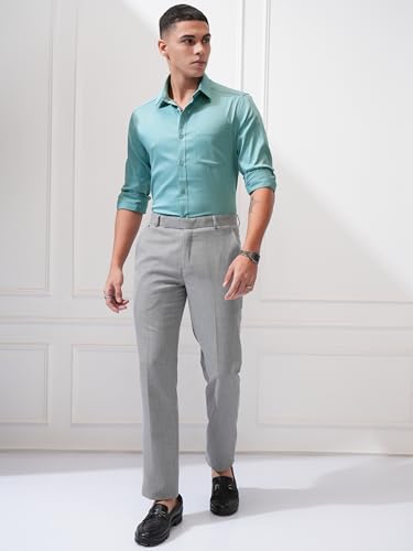 Image of Highlander Men's Slim Fit Formal Shirt | Solid Formal Shirt for Men | Comfortable Fabric | Stylish Design for Everyday Use & Office Wear