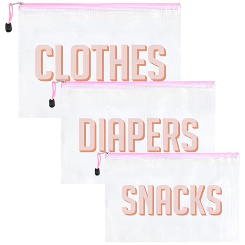 Image of 3pcs Hospital Bag Organizing Pouches for Labor and Delivery, Maternity Essentials Diaper Bag Organizer for Mom Travel (White, Large)