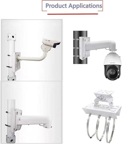 Image of CCTV PTZ Camera Pole Mounting Clamp /Bracket with 3 Nos. 200 MM SS Rings, for Indoor & Outdoor Usage, Universal Compatible with 1MP to 12MP Resolution Camera