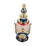 SOLUSTRE Botella de Perfume de Vidrio Vintage Estilo Árabe para Aceites Esenciales Regalo Boda Elegante