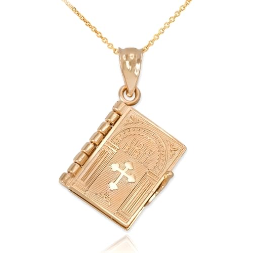 925 Sterling Silver Openable Holy Gold Serenity Prayer Necklace, 14k Yellow Gold Lords Prayer Necklace - Punk Bible Necklace For Men Women, Cross Necklace With Bible Verse