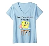 Mademark x SpongeBob SquarePants - Womens But I Am A Good Noodle SpongeBob SquarePants Back To School V-Neck T-Shirt