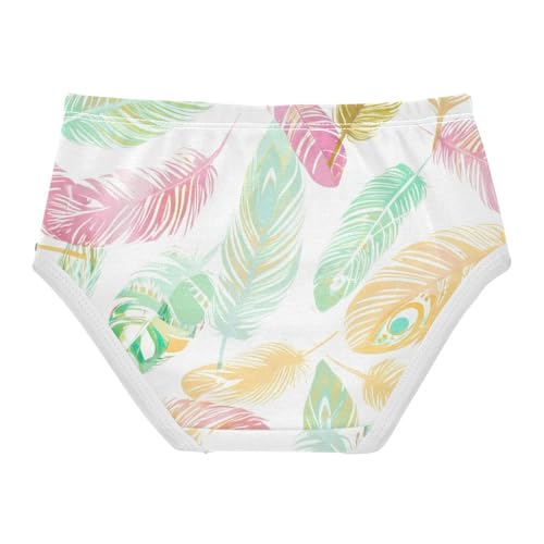 Animal Toddler Underwear Floral 2t Cotton Panties Little Girl Pastel Colored Feathers White Kids Undies Briefs2
