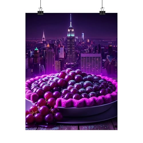 Premium Matte Poster - Neon Purple Concord Grape Pie – New York
