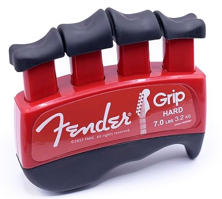 Fender GRIP Hand and Finger Exerciser (Hard - 7lbs / 3.2kg) ¨C Best Ergonomic Finger Strengthener to improve play on all stringed instruments (Guitar, Bass, Violin, etc.)