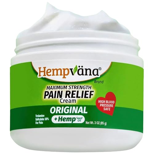Hempvana Maximum Strength Relief Cream. Hemp Seed Oil for Muscles & Joints AS SEEN ON TV Odor-Free Non-Greasy Long-Lasting Relief