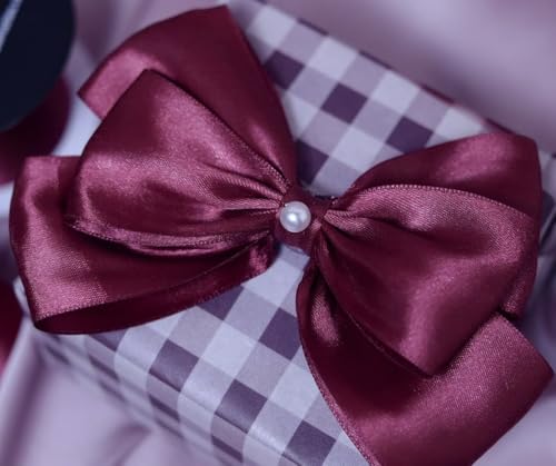Image of Bells&Whistles Wine Satin Ribbon | Length : 10 Yards, Width : 2 inch |