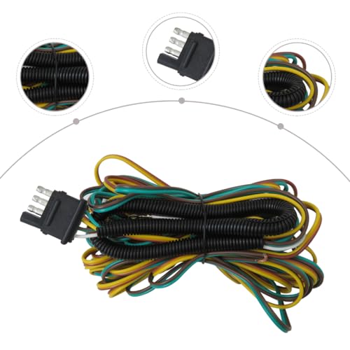 BUTITNOW 25feet Wishbone Style Trailer Wiring Harness with 4-Flat Connector w/Loom Fits for Camper Boat Utility Marine Cargo