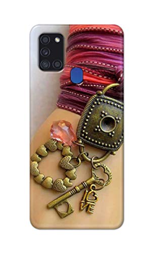 Image of Girl Hand with Keychain Hard Back Case Cover for Samsung Galaxy A21S, SM-A217F / DS, SM-A217M / DS, SM-A217F / DSN Back Cover -(J5) VNS2228