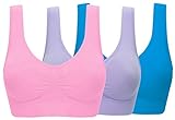 ohlyah Women s Seamless Wire-Free Bra with Removable Pads 3 Pack blue Pink Light Purple XXL 36DD 38D 40B 40C 42B