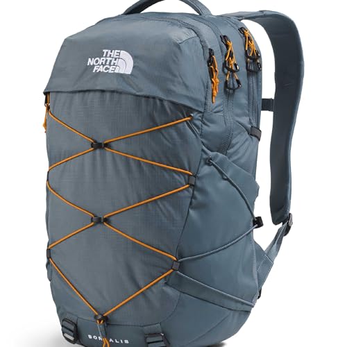 Image of The North Face Borealis Commuter Laptop Backpack - Water Repellent, Laptop Sleeve, Large Main Compartment, Granite Grey /Dust Orange, One Size