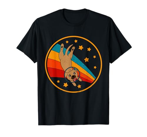 Cute Vintage Black Mouth Cur Retro Southern Cur Dog In Space T-Shirt
