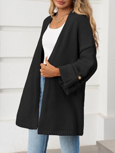 Image of Saodimallsu Womens Oversized Long Cardigan Sweaters Casual Open Front Chunky Knit Slouchy Fall Trendy Sweater Coats