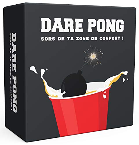 Dare Pong® – Beer Pong à la Rencontre d’Action ou Vérité. Le Jeu d'alcool de l’année 2022 ! Idéal pour Vos soirées Entre Amis, Befores, Sortie de Nuit, Festival ou en Tant Que Cadeau