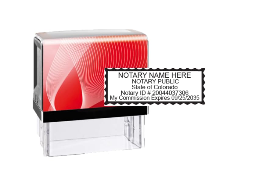 Colorado Notary Stamp | Hubco Printer 40 Self Inking Stamp (Red Case)
