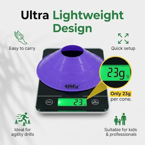 Image of Fitfix Disc Cones Set |Space Marker| - Soccer Cones for Training, Football, Kids, Sports, Field Cone MarkersPro Disc Cones Set |Space Marker| - Footbal Field Cone Marker