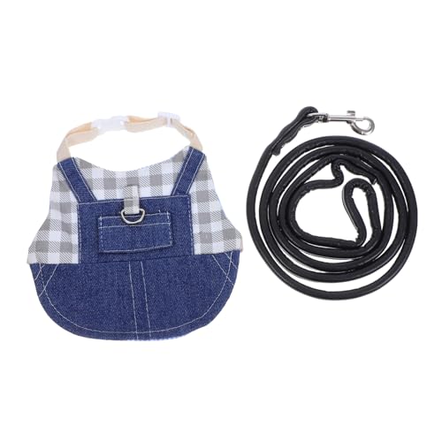 VICASKY ウサギの子猫スト 子犬用ハーネス 子犬用小型ハーネス 猫用ベスト ハーネスとリード ウサギ用のウサギの服 子猫のハーネスとリード 調整可能な犬用ハーネス 布 Blue