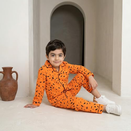 Image of CLAP Kids Cotton Printed Full Sleeves Night Suit