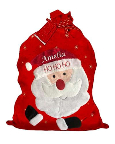 Christmas Red Santa Sack Personalised Handcrafted HoHoHo Large Gift Bag Xmas Gift Present Bag