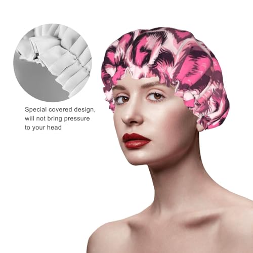 Bonnet de douche haut de gamme double couche imperméable effet fourrure - 5