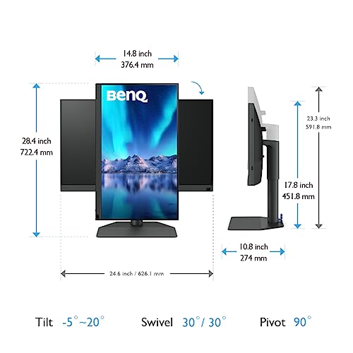 Image of BenQ SW272Q Display Photographer (AQcolor Technology, 27-Inch, 2K, AdobeRGB /DCI-P3 /Display P3, USB-C, HDR)