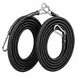 YIGOOWN Lot de 2 extenseurs avec crochets - 1 m - Noir - En caoutchouc avec mousqueton - R...