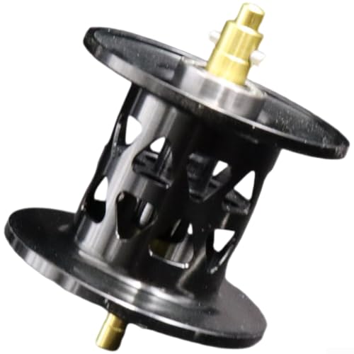 ZMdooreasy Carrete de pesca de aluminio para Abu Garcia Max B6P6 y modelo 26, copa de línea de marco asimétrico con rodamientos de cerámica, diseño hueco ligero para cebo (BlackB)