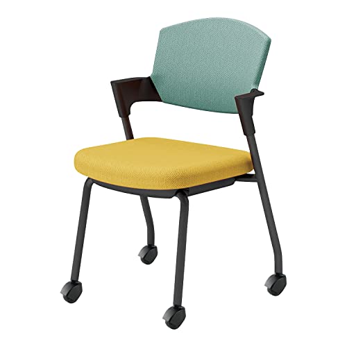 【メーカー配送・設置・組立】コクヨ ミーティングチェア 会議用椅子 プロッティ Protty スタッキング 肘付 カバー交換可能 キャスター 背座クッションタイプ K17-B22CG-1S392