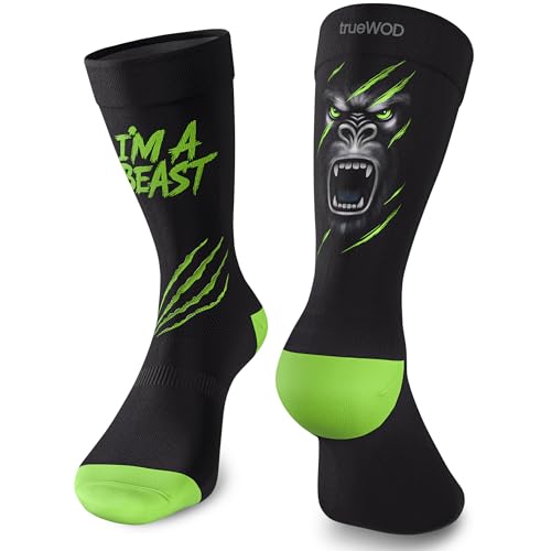 trueWOD Calcetines Running Hombre Mujer Crossfit Ciclismo Trail Running Padel Correr Calcetines Deporte Divertidos Antiampollas Sin Costuras Compresion Transpirables Ligeros y Resistentes