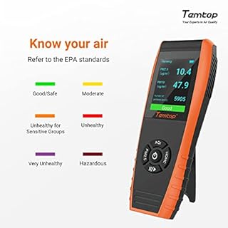 Temtop Air Quality Monitor, Indoor Air Quality Meters, Formaldehyde Detector 7 in 1 PM2.5 PM10 AQI HCHO Temperature Humidity Sensor Data Export for Home Office Wildfire (LKC-1000S 2nd)