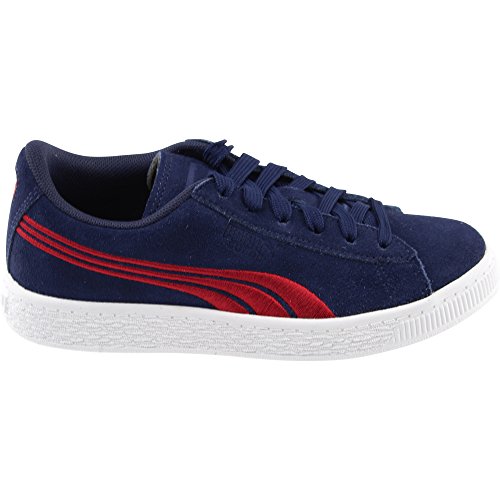 PUMA Unisex-Child Suede Classic Badge Sneaker, Peacoat-Toreador, 2.5 M US Little Kid3