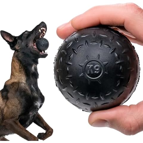 Monster K9 Indestructible Dog Ball - Lifetime Replacement - Medium & Large Breeds - Ultra Durable for Aggressive Chewers - Chew & Fetch - 2.8in. Solid (Tennis Ball Sized) Cover