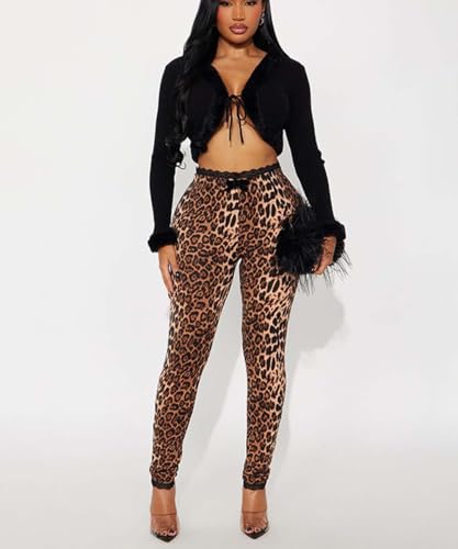 Image of Women's Sexy See Through Sheer Mesh Pants Leggings High Waist Casual Sweatpants Tights