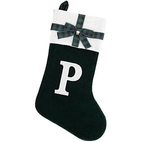 Personalised Red Green Velvet Christmas Stocking Cover