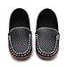 Moceen Boys Loafers PU Leather Slip-On Toddler Dress Shoes Non-Slip Sole Kids Moccasins for School Events and Daily Wear Size 7 Toddler, Black, 8101 25