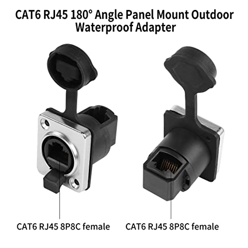 Conector Panel RJ45 YACSEJAO 90° Impermeable Pack 2 miniatura 2