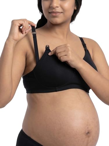 Image of Inner Sense Organic Cotton Bamboo Nursing Bra for Women I High Coverage Feeding Bra I Lightly Padded Maternity Wear with Wirefree Design and Thin Strap Sling