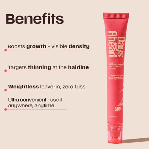 Image of Days Ahead Leave-in Hair Growth Ampoule Serum (Roll on) | 16% Growth Actives | PDRN, Redensyl, Anagain | Hair Growth Serum | Promotes Growth, Increases Density | Non-Greasy | For Women & Men | 25 ml