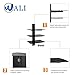 WALI Floating Shelf with Strengthened Tempered Glass for DVD Players, Cable Boxes, Games Consoles, TV Accessories (CS203), 4 Shelf, Black