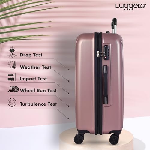 Luggero - CLASSIC Light-Weight & Durable Polycarbonate ROSE GOLD Unisex Hard Luggage| Small- 51cm |8 SMOOTH SPINNER TPV Wheel Outer Combi Lock | Trolley Bag - Image 5
