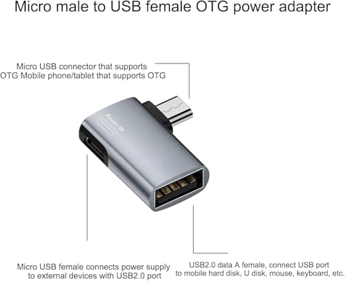 Image of Tobo Micro to USB OTG Adapter for Fire TV Stick 4K, Keyboard, U Disk, Ethernet Adapter, Mouse U-Sb OTG Adapter for Android Phone Tablet and More Host Devices (Micro to USB Left) TD-1206CC