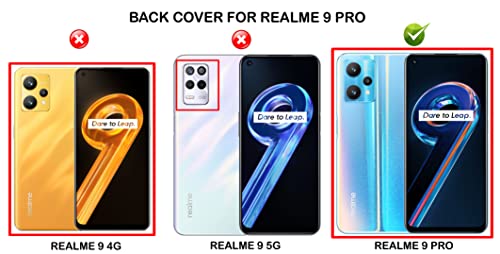 Image of A rtistque Clear Hard Transparent Acrylic Armor Anti-Drop Shockproof TPU Edge Back Cover Case for Realme 9 Pro 5G - Black