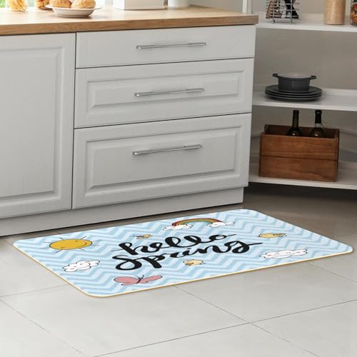 Tapis de cuisine Hello Spring antidérapant lot de 2 grand format