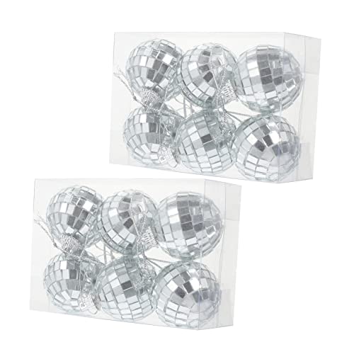 12 piezas de bolas espejadas reflectantes para decoración navideña, fiestas, bodas y eventos de baile miniatura 1