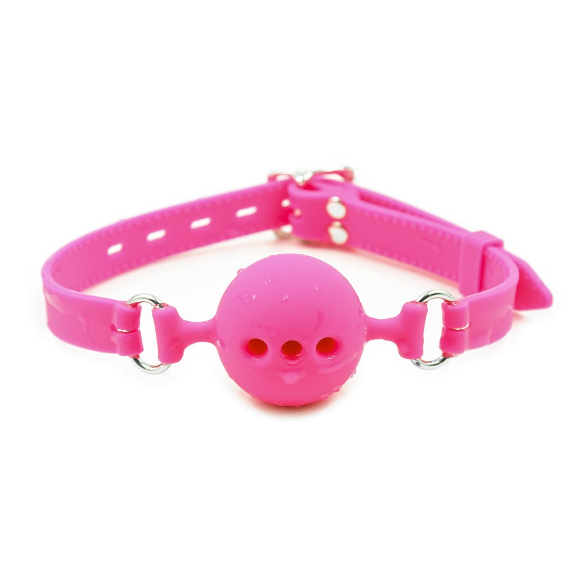 CLROY® Breathable Pink Silicone Bondage Ball Gag, BDSM Toys Sex Bite Gag Muzzles (Color-9)